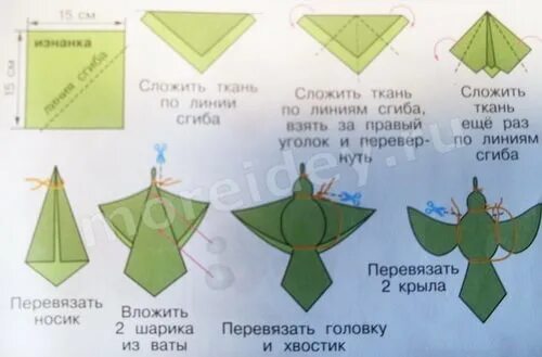 Как сделать птичку из ткани окружающий мир