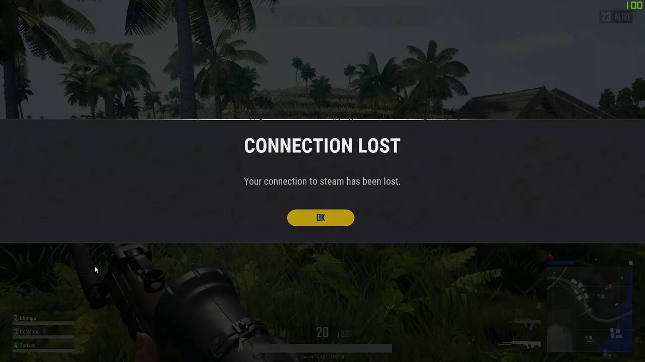 Connection has been closed. Lost connection to Steam. Host closed connection Battlegrounds. You connection to the host has been Lost satisfactory. Your connection to the host has been Lost the Isle.