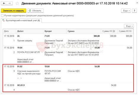 Почтовые расходы