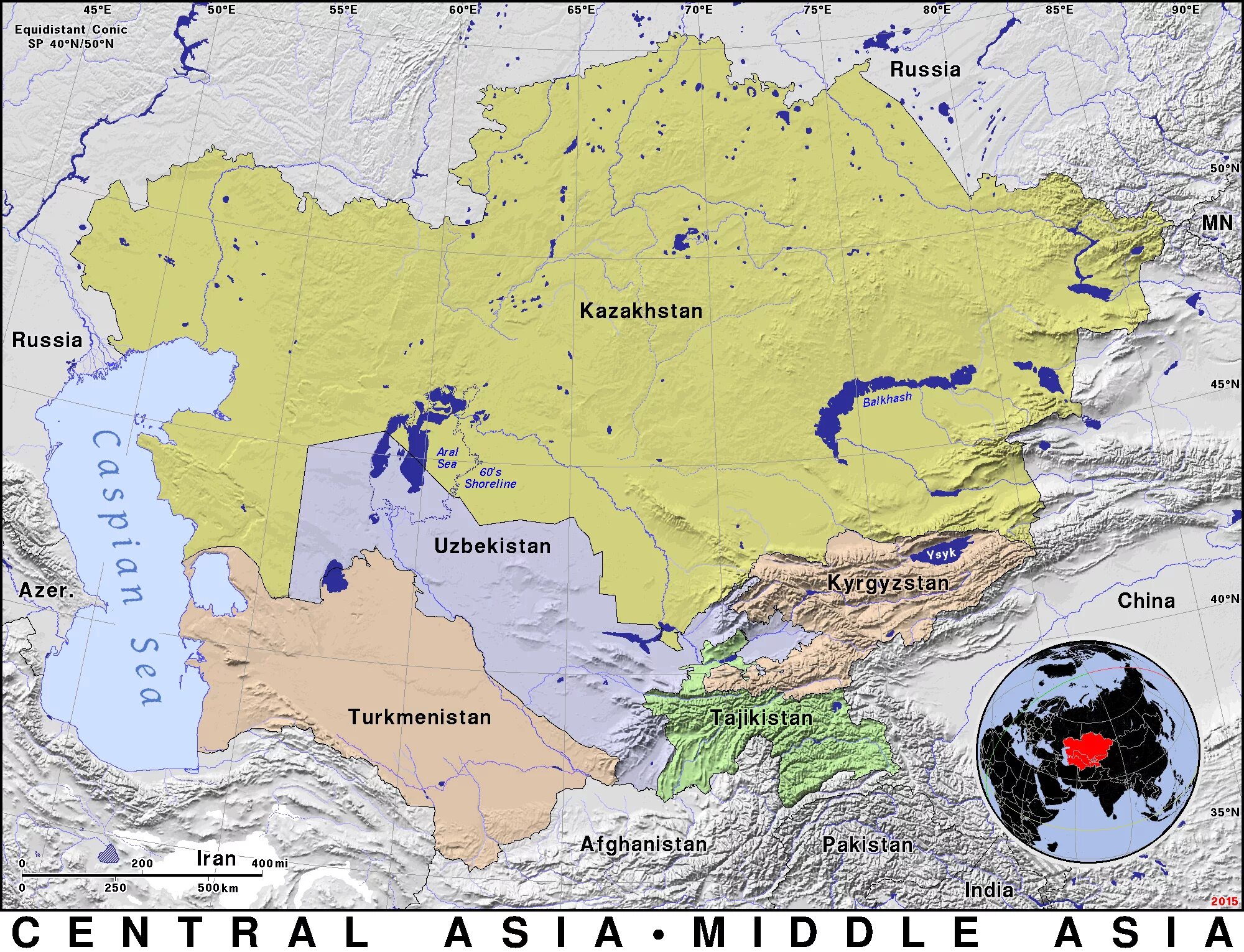 Страны центральной азии это. Карта средней Азии географическая. Географическая карта центральной Азии. Страны центральной Азии на карте.