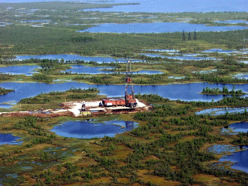 Западно Сибирская равнина нефть. Васюганские болота Западная Сибирь добыча нефти. Нефтяные вышки на Васюганских болотах. Добыча нефти в тундре России.
