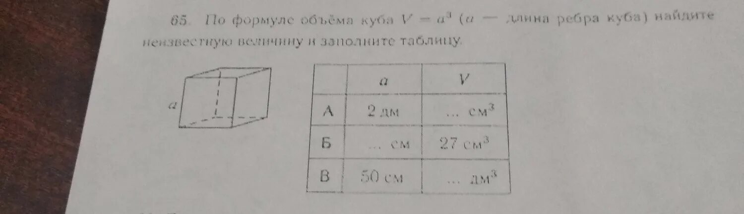 Объем куба с ребром 5 равен