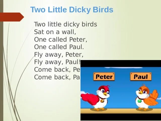 I a bird перевод. Two little Dickie Birds. Ноты two little Dicky Birds. Two little Birds sitting on a Wall. 2 Little Dicky Birds.