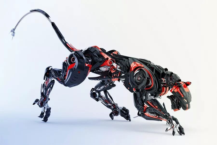 Robot de jole by gaspr. Робо животные. Роботы в виде животных. Робот пантера. Кибер животное.