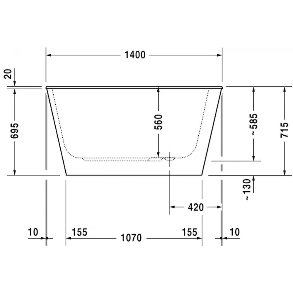 Ванна Duravit DURASTYLE. Акриловая ванна Duravit DURASTYLE 170x75 dwg. Duravit DURASTYLE 1400. Ванна 1400х800.