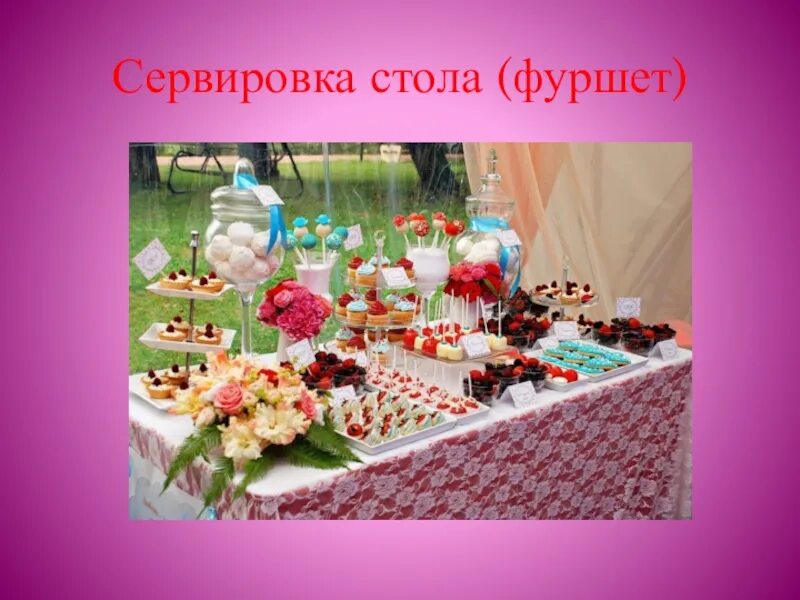 Проект сервировка. Сервировка стола фуршет. сервировка праздничного сладкого стола технология. праздничный стол для презентации. творческий проект на тему праздничный стол.