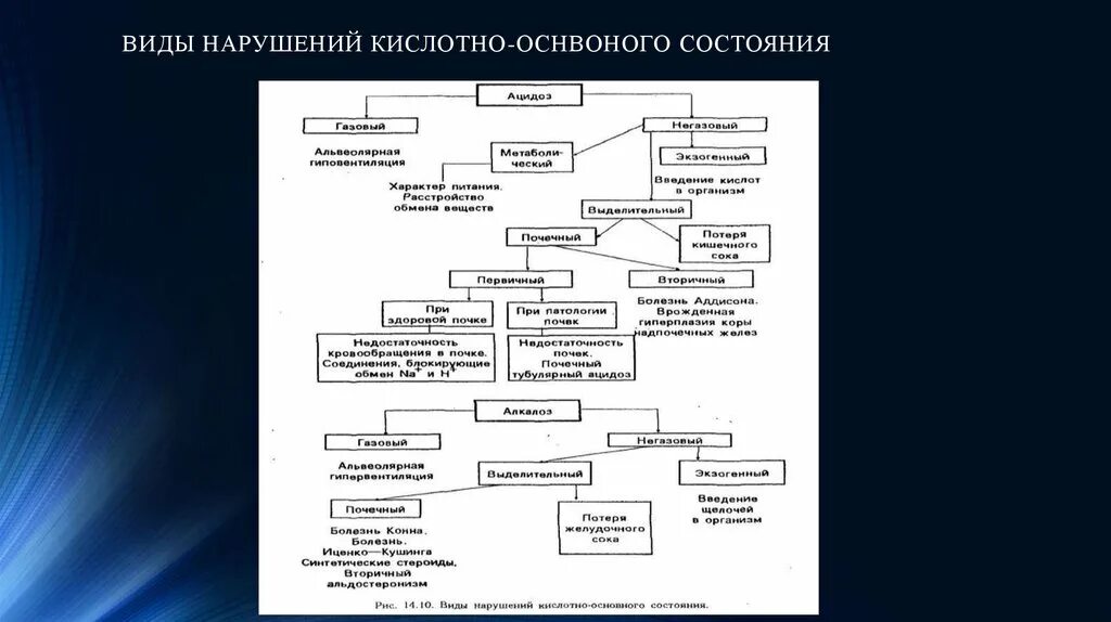 Кислотно основные нарушения. Виды и причины нарушений кислотно-основного состояния. Механизмы компенсации нарушений кислотно-основного состояния. Классификация нарушений кислотно-щелочного равновесия. Классификация типовых нарушений кислотно-основного состояния.