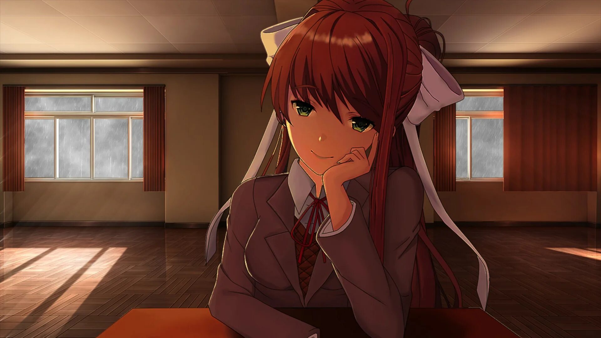 Доку доку литературный клуб концовки. Monica DDLC.