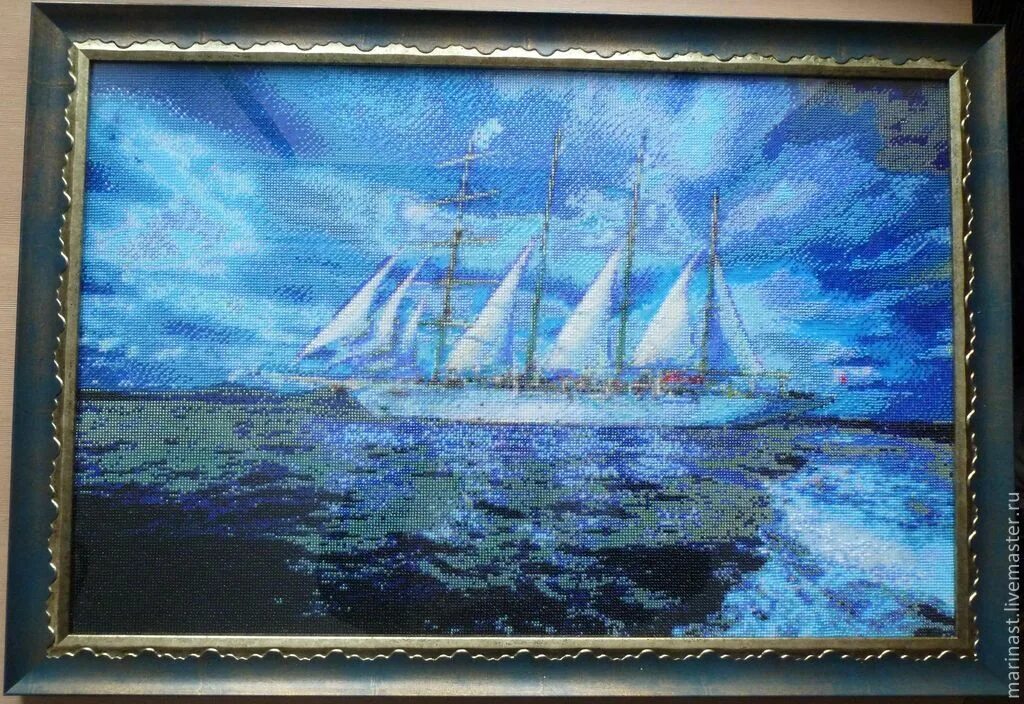 Море бисера. Картины из бисера. вышивка бисером море. вышивание бисером море. морские пейзажи бисером.
