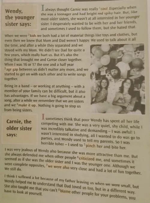 Article about record. An article about band. an article about friends. an article about your favourite author. writes или writies.