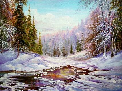 Пейзажи масло зима