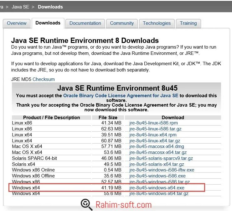 Oracle java runtime environment. JRE 1.8.0. Oracle JRE 8 x64.