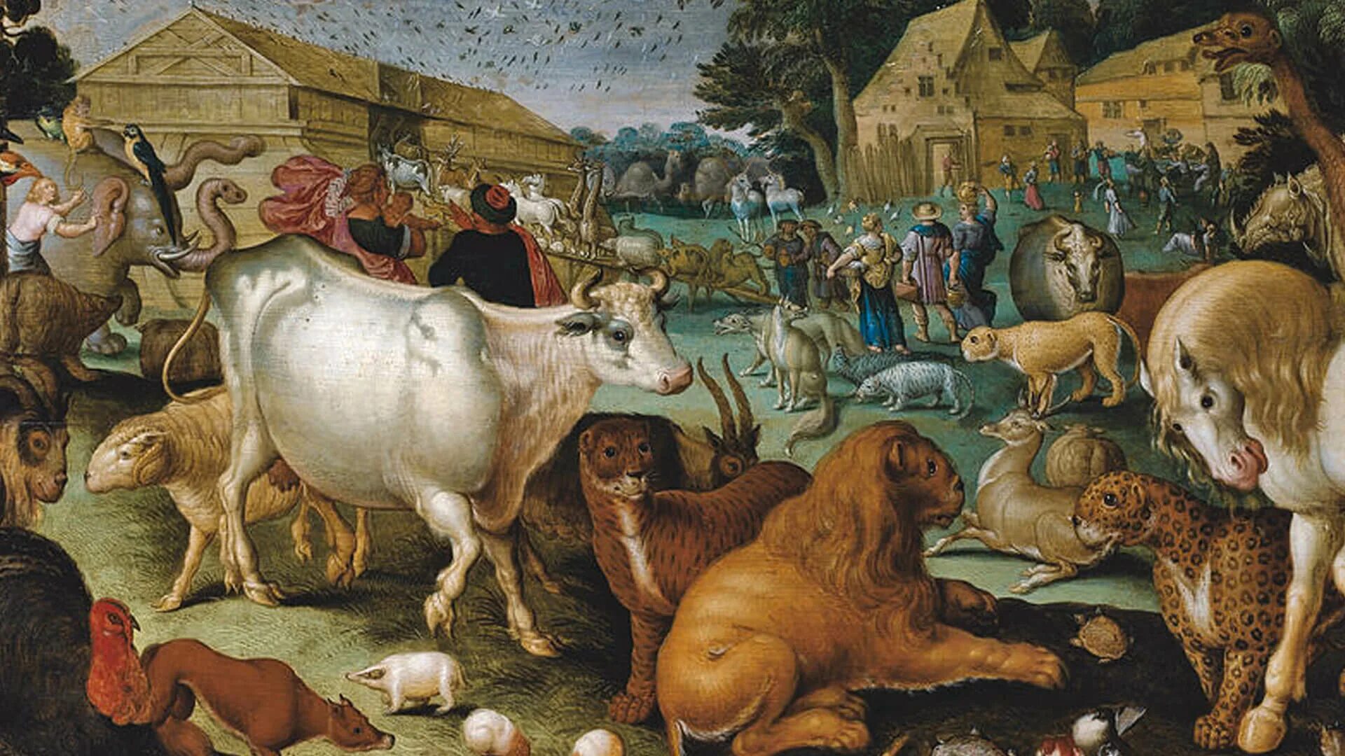 Ковчег с животными. Библейские сюжеты Ноев Ковчег живопись.