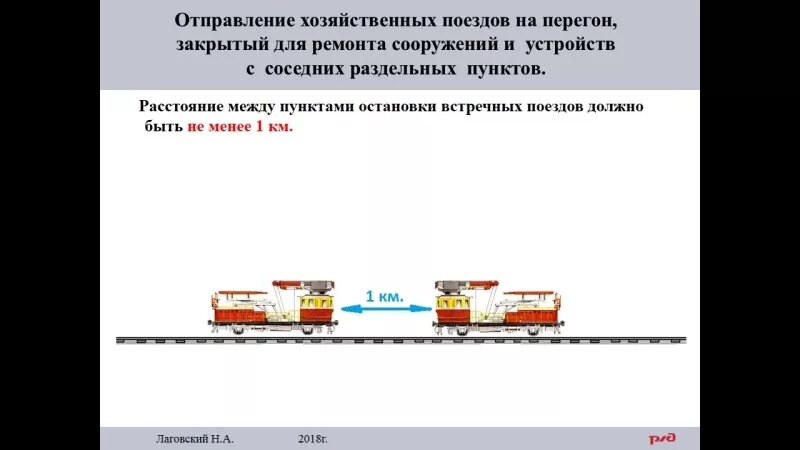 Перегон для движения поездов закрывает. Порядок отправления хозяйственных поездов на перегон. Скорость хозяйственных поездов.