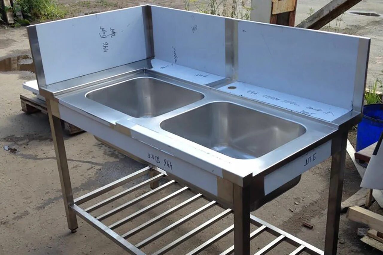 Врезная мойка в столешницу для кухни franke. Платформа кухня. Ванна моечная тмм мс-2/1500/600 (вварная раковина). Сделать мойку из нержавейки. Ванна моечная двухсекционная цельнотянутая вмц 1200x700x860 нержавеющий.