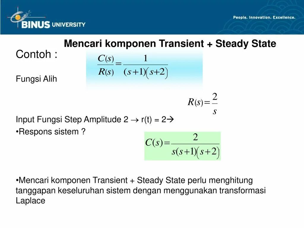 Steady State Formula.