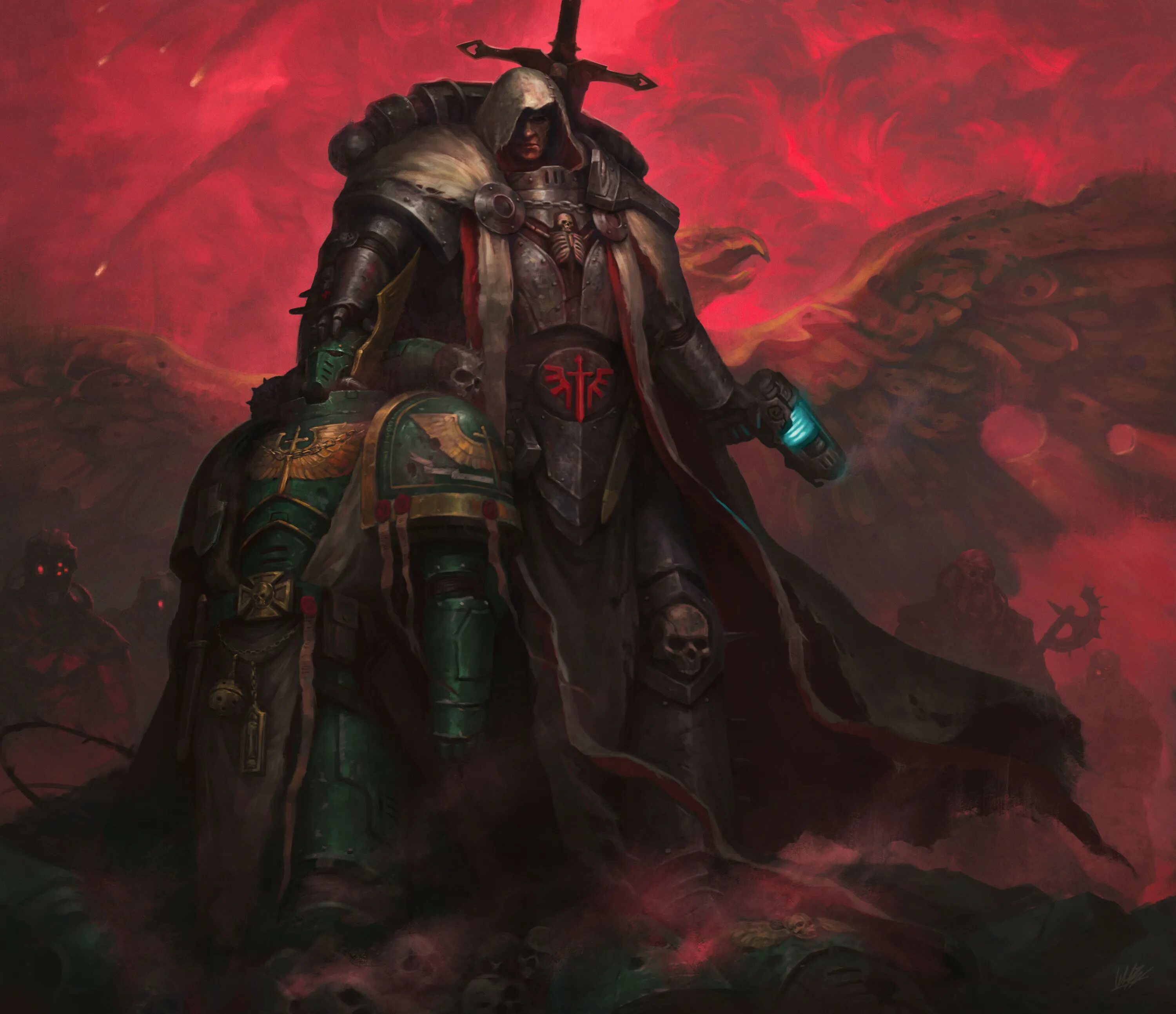 Падший вархаммер. Тёмные ангелы warhammer 40000. warhammer 40000 темные ангелы сайфер. темные ангелы вархаммер 40000. падшие вархаммер 40000.