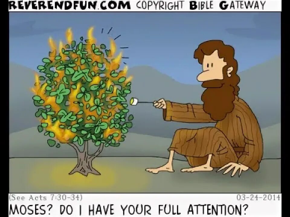 Full attention. Moses Burning Bush. Смешные христианские шутки. Христианский юмор новый. Иуда юмор.