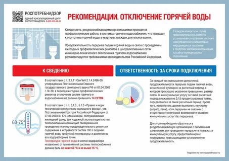 Сроки отключения водоснабжения