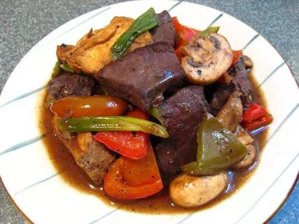 Рецепт говяжьей печени с овощами