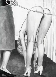 Admire the craft of spanking art - masterful drawings capturing every arousing detail