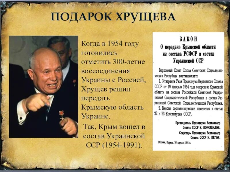 Подарок Хрущева Украине Крым 1954. 1954 Хрущев передал Крым Украине. Кто подрали Крым Украине. КТГ отдал Крым Украине.