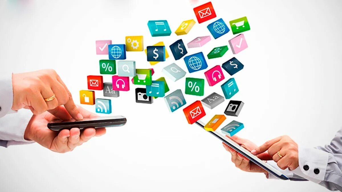 Маркетинг на белом фоне. Реклама в интернете. Крупный сайт объединяющий различные сервисы. Landing page иллюстрация. It технологии.