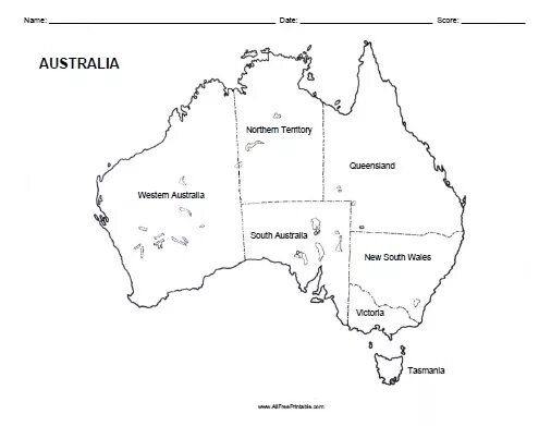 Карта австралии распечатать