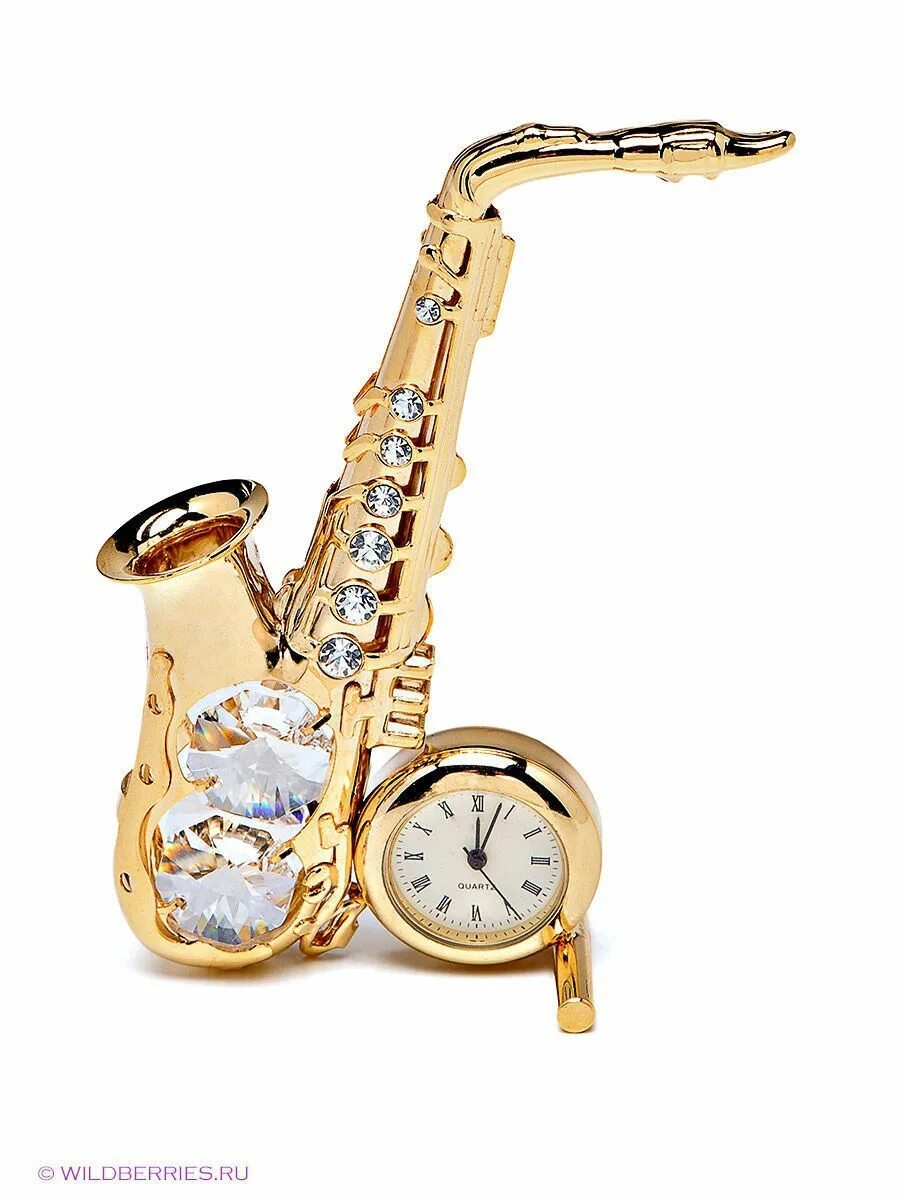 Часы саксофон. Статуэтка саксофон. Фигурка с саксофоном. Подарочный саксофон.