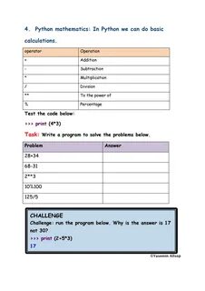Python tasks