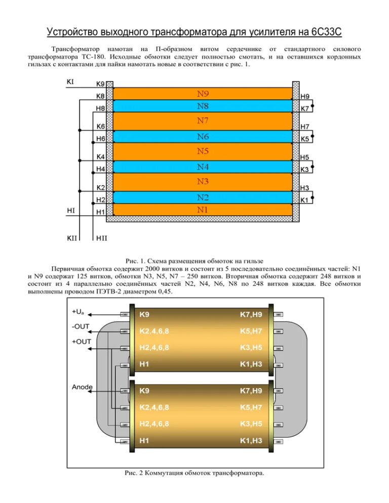 Выходной трансформатор для 6п3с двухтактный. Силовой трансформатор для 6с33с. Выходной трансформатор для лампового двухтактного усилителя. Схема намотки выходного двухтактного трансформатора. Данные обмоток трансформатора