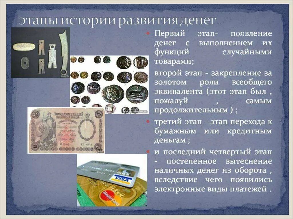 Сообщение на тему история денег кратко