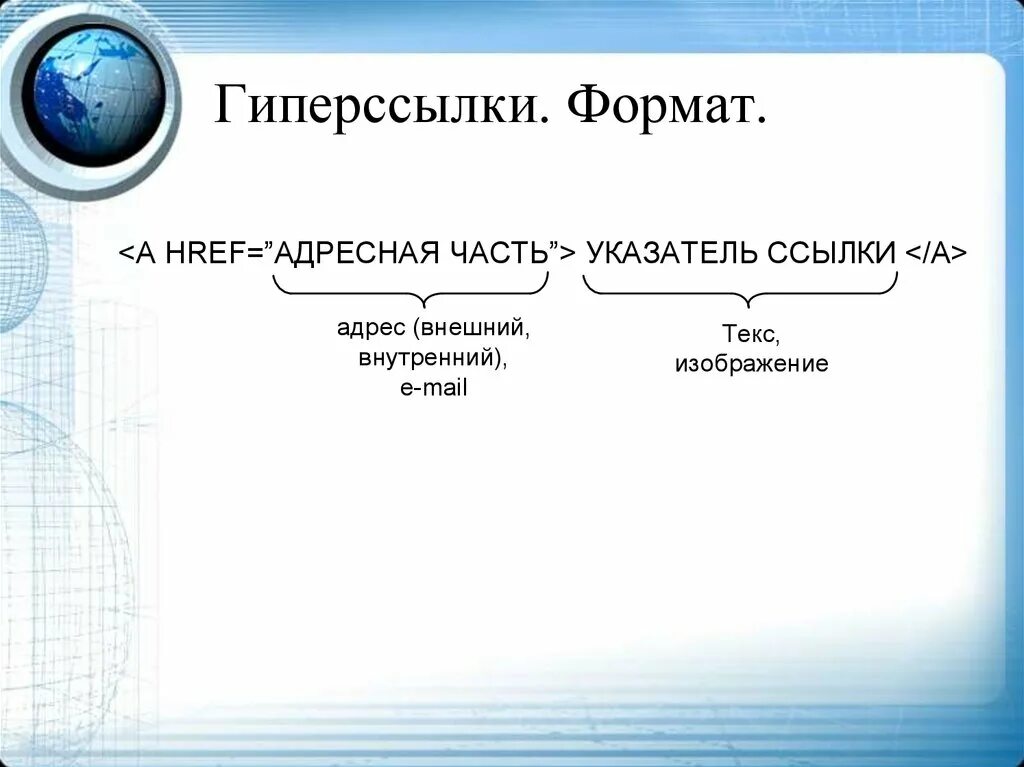Гиперссылка формат