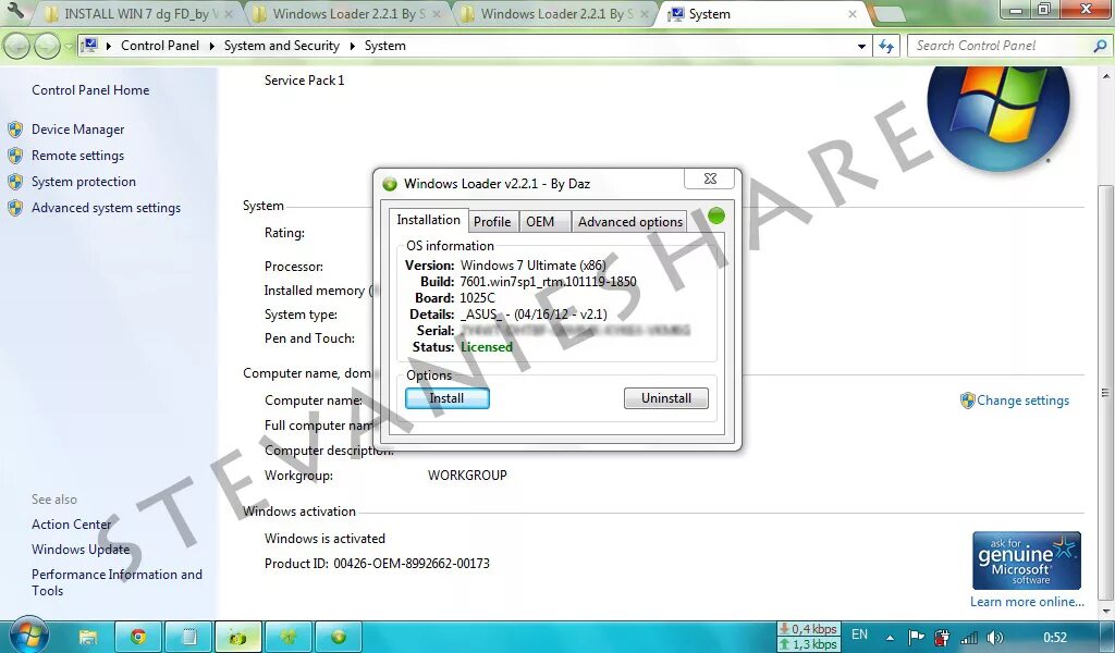 Windows loader 2.2 1. Windows loader by daz. windows loader 2.2.1 by daz. активатор windows 7 loader by daz. windows loader windows 7.