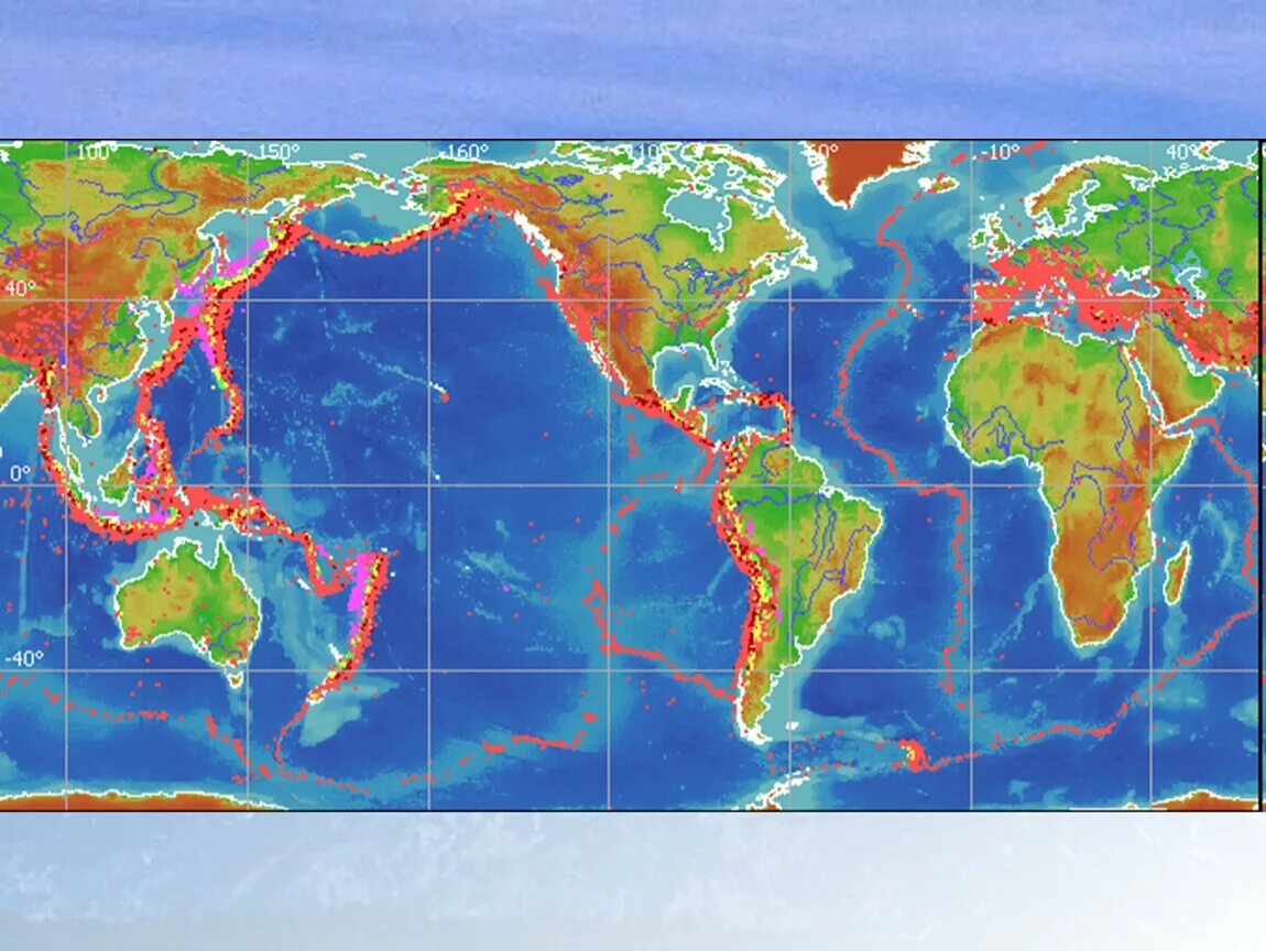 Сильная сейсмическая активность. Карта сейсмических зон земли.