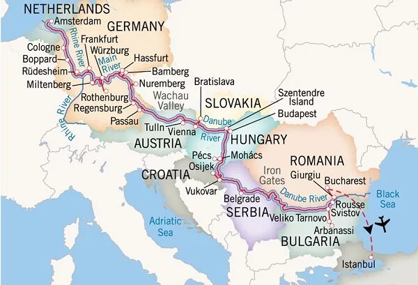 Страны через которые протекает дунай. Река Дунай на карте Украины. Река Дунай на карте. Река Рейн и Дунай на карте Европы. Исток реки Дунай на карте.