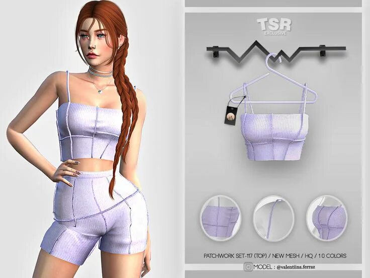 Sims 4 - Patchworks SET-117 (TOP) BD433 by busra-tr - 10 colors Adult-Elder-Teen