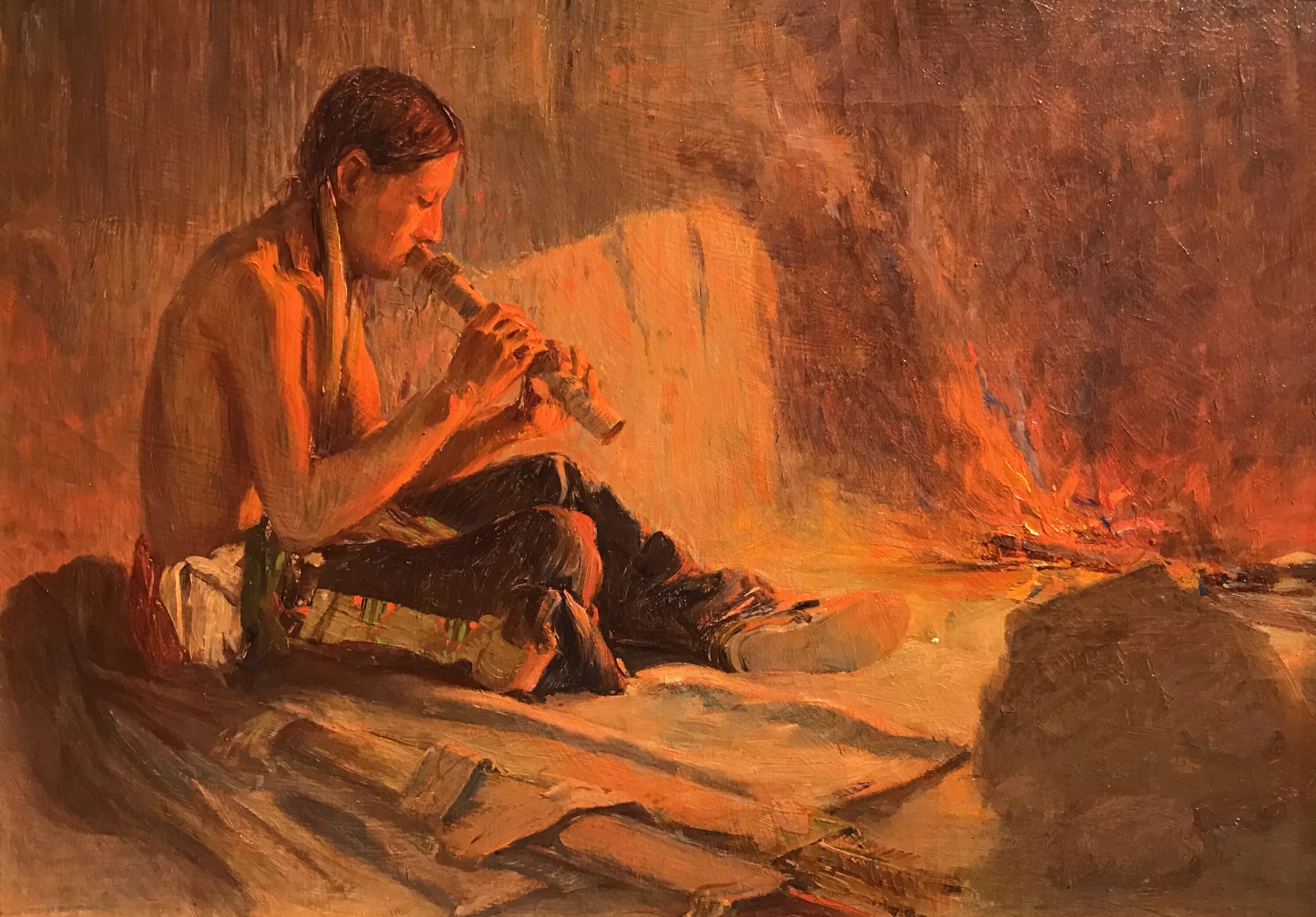 Oscar e. BERNINGHAUS. The Flute. Flute Player. Vaucanson Flute Player. Playing flute