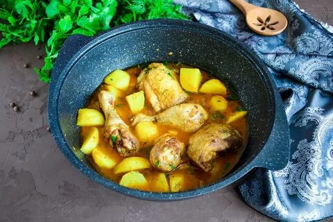 Окорочка с картошкой в казане