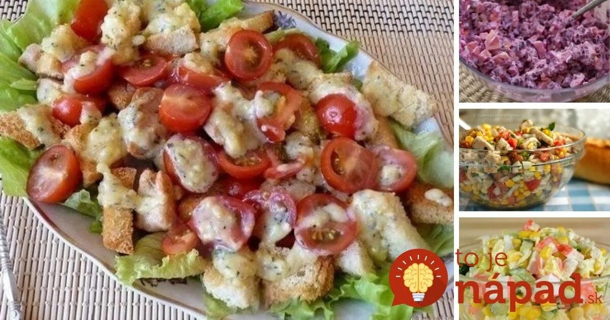 Салат с майонезом. Салат с сухариками и ветчиной и кукурузой и помидорами. Салат с курицей и листьями салата и сухариками. Салат пикантный с сельдью и помидорами и сухариками. Салат с сухарями.