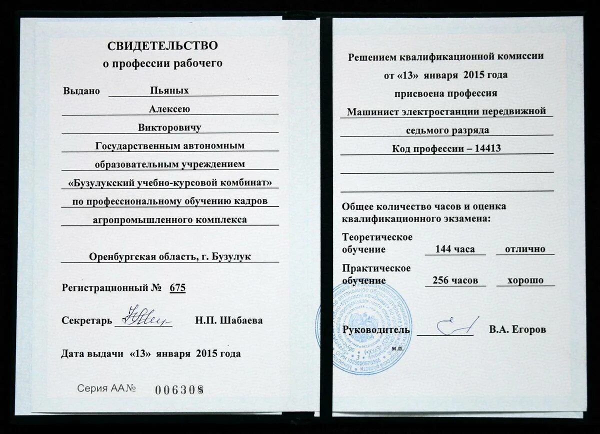 Какой документ выдается после