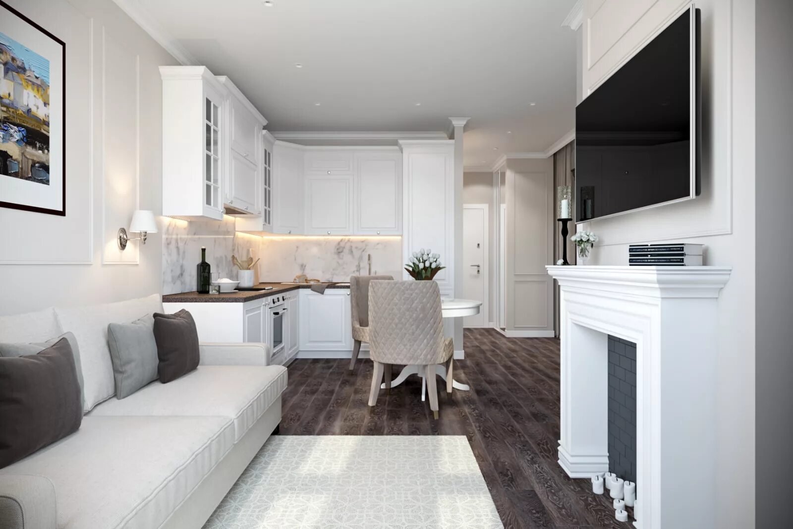 50m2-es modern lakás minimál lakberendezéssel - pár otthona nyitott térrel, elkü