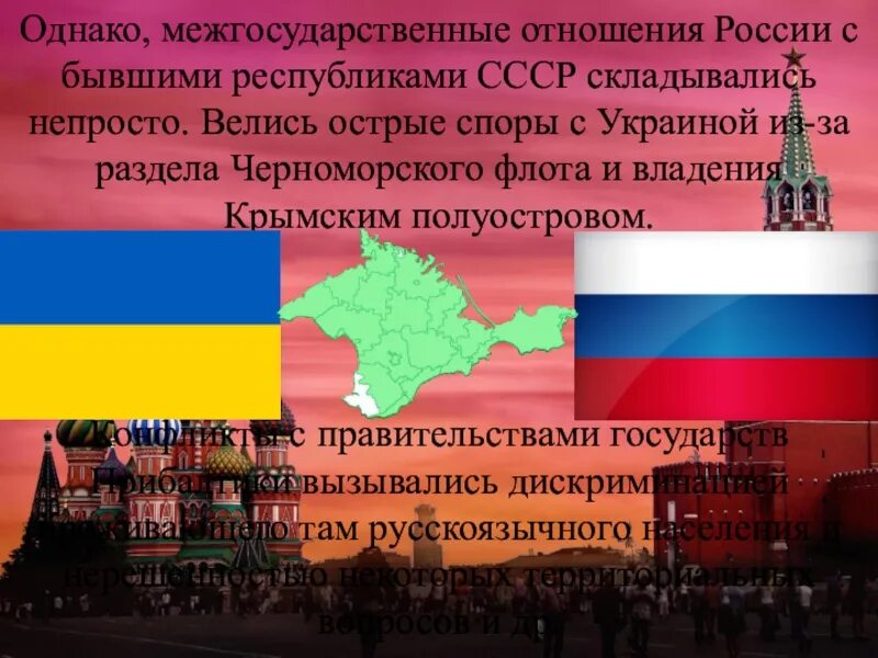 Украина после распада СССР. Россия и бывшие Республики СССР. Отношения РФ С бывшими республиками СССР. Отношение к России бывшие Республики СССР.