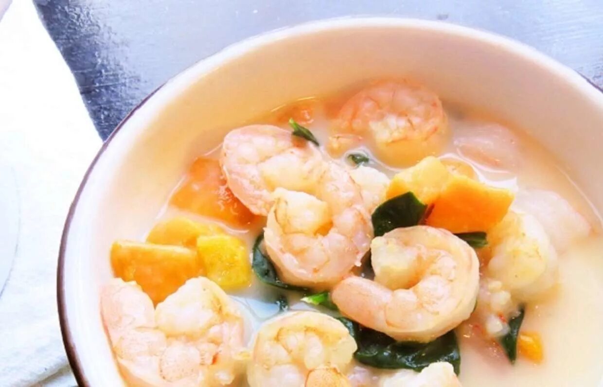 Рецепт вкусного супа с креветками