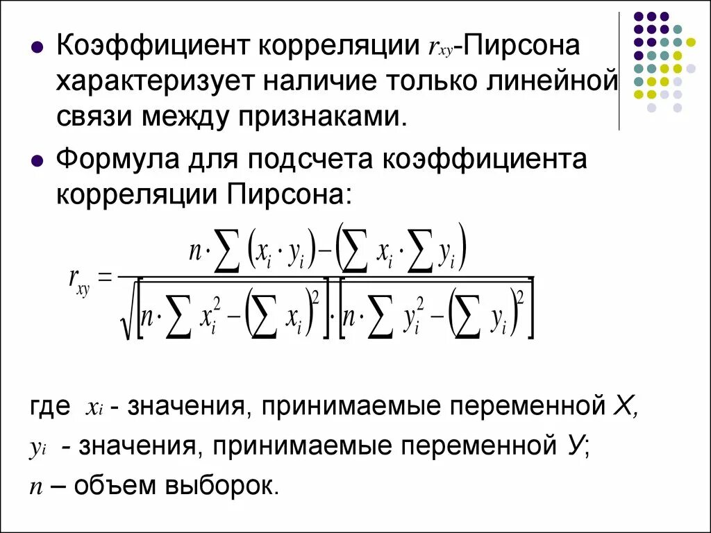 Использование коэффициента корреляции
