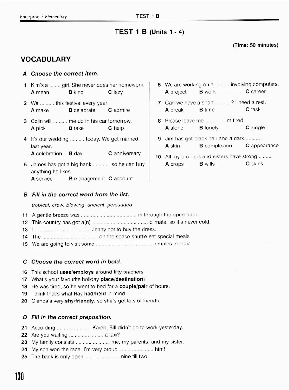 Enterprise Elementary Test. Enterprise Elementary 2. Enterprise 2 Coursebook. Enterprise b1 Test-2.