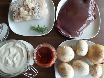 Печень томатно сметанном