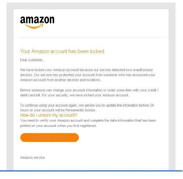 Amazon email. Amazon scam. Amazon account has been blocked. СКАМ на Amazon.