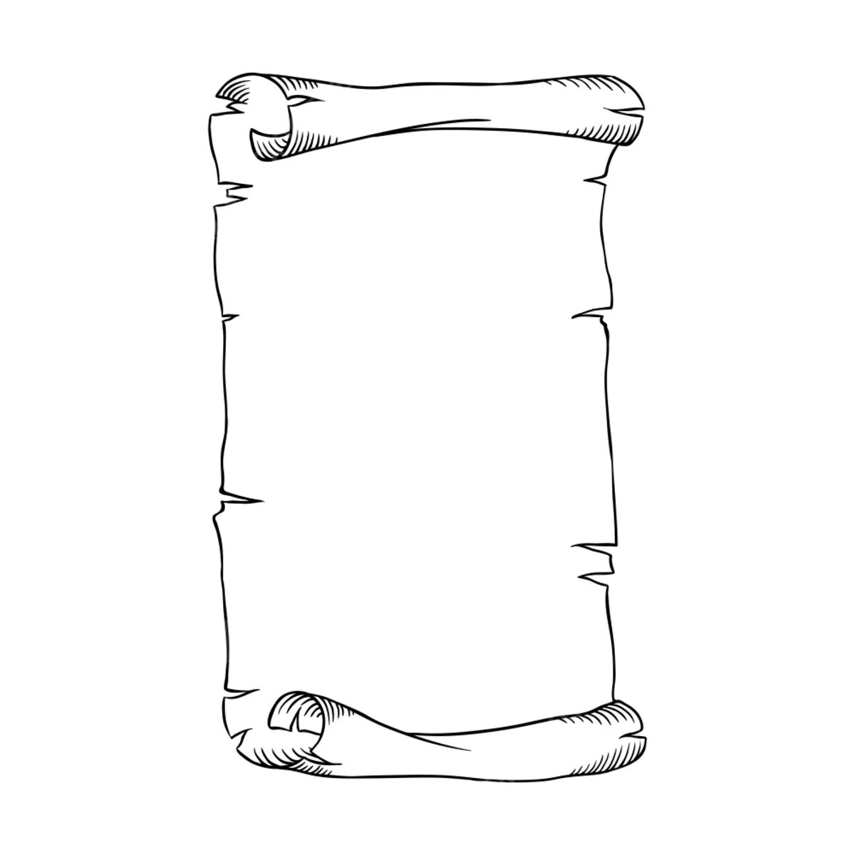 Свиток горизонтальный. Свиток рисунок. Узкий пергамент. Имитация старинного свитка. Рисунок свитка.