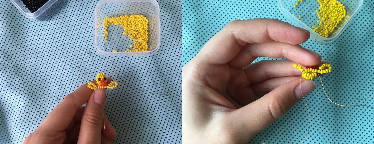 Кольцо утка из бисера. Кольцо утка из бисера